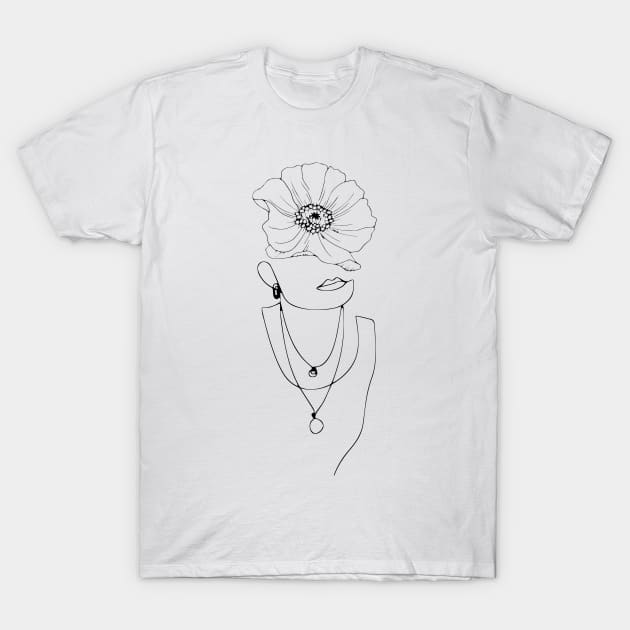 Woman face drawing T-Shirt by hedehede